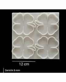 Dörtlü Yonca Bardak Altlığı Kalıbı - Hobi Silikon Kalıbı -Kod:Sn45