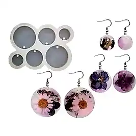 6'lı Yuvarlak Küpe Epoksi Reçine Kalıbı EPK-418