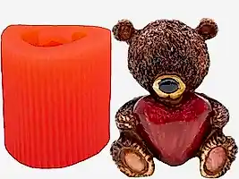 Kalpli Ayıcık Silikon Mum Kalıbı M177