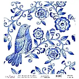 Model K018 Dünya'nın Mavi Tonları Pirinç Kağıt Dekopaj 60x62