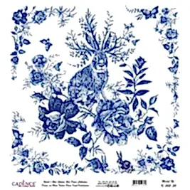 Model K003 Dünya'nın Mavi Tonları Pirinç Kağıt Dekopaj 60x62