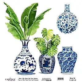 Model K053 Dünya'nın Mavi Tonları Pirinç Kağıt Dekopaj 90x92