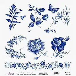 Model K008 Dünya'nın Mavi Tonları Pirinç Kağıt Dekopaj 90x92