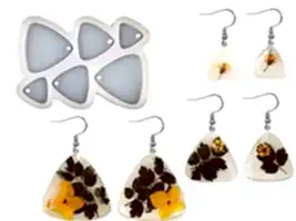 6'lı Üçgen Küpe Epoksi Reçine Kalıbı EPK412