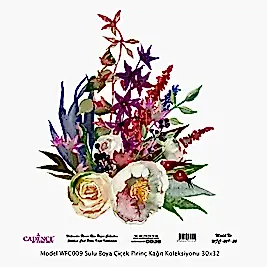 Model WFC009 Sulu Boya Çiçek Pirinç Kağıt Koleksiyonu 90x92