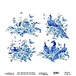 Model K020 Dünya'nın Mavi Tonları Pirinç Kağıt Dekopaj 60x62