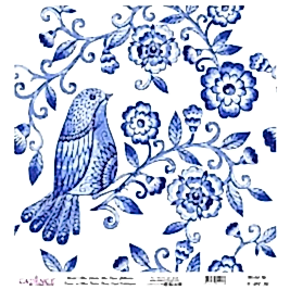 Model K018 Dünya'nın Mavi Tonları Pirinç Kağıt Dekopaj 90x92