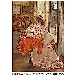 CADENCE DELUXE ART ANNE & ÇOCUK PİRİNÇ DEKOPAJ MODEL MC-007 (30X42)