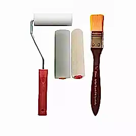 10cm Sünger Rulo Set + 10cm Kadife Rulo Yedek + Desen İpek Fırça 350-1