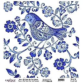 Model K017 Dünya'nın Mavi Tonları Pirinç Kağıt Dekopaj 30x32