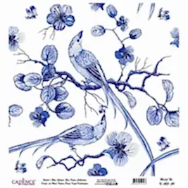 Model K023 Dünya'nın Mavi Tonları Pirinç Kağıt Dekopaj 30x32