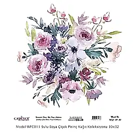 Model WFC011 Sulu Boya Çiçek Pirinç Kağıt Koleksiyonu 90x92