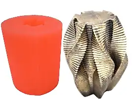 Dalgalı Oyma Yıldız Silikon Mum Kalıbı M-153