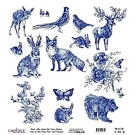 Model K006 Dünya'nın Mavi Tonları Pirinç Kağıt Dekopaj 90x92