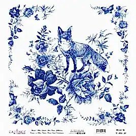 Model K004 Dünya'nın Mavi Tonları Pirinç Kağıt Dekopaj 30x32