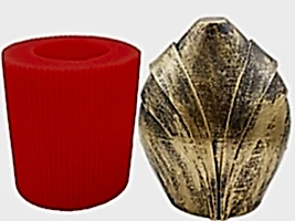 Şeritli Oval Silikon Mum Kalıbı M-152