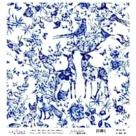 Model K005 Dünya'nın Mavi Tonları Pirinç Kağıt Dekopaj 30x32