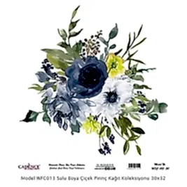 Model WFC013 Sulu Boya Çiçek Pirinç Kağıt Koleksiyonu 60x62