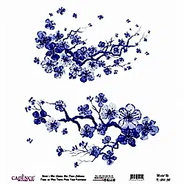 Model K014 Dünya'nın Mavi Tonları Pirinç Kağıt Dekopaj 60x62