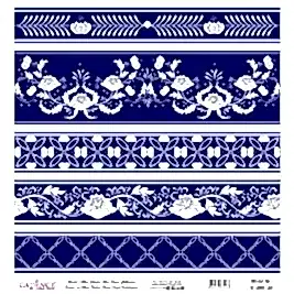 Model K050 Dünya'nın Mavi Tonları Pirinç Kağıt Dekopaj 30x32