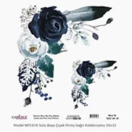 Model WFC016 Sulu Boya Çiçek Pirinç Kağıt Koleksiyonu 60x62