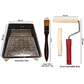 15 CM KADİFE RULO (MOHER) SET + DESEN 350-1 FIRÇA + GENİŞ RULO TAVA