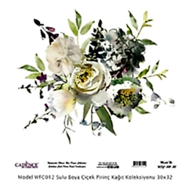 Model WFC012 Sulu Boya Çiçek Pirinç Kağıt Koleksiyonu 30x32