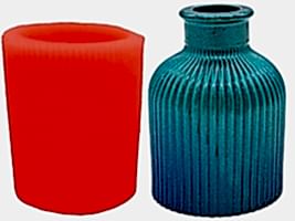 Çizgili Vazo Beton Taş Tozu Silikon Kalıbı M167