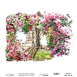 Model WFC027 Sulu Boya Çiçek Pirinç Kağıt Koleksiyonu 90x92