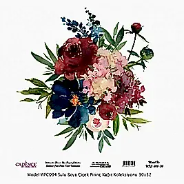 Model WFC004 Sulu Boya Çiçek Pirinç Kağıt Koleksiyonu 30x32