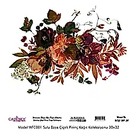 Model WFC001 Sulu Boya Çiçek Pirinç Kağıt Koleksiyonu 60x62