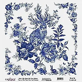 Model K003 Dünya'nın Mavi Tonları Pirinç Kağıt Dekopaj 30X32