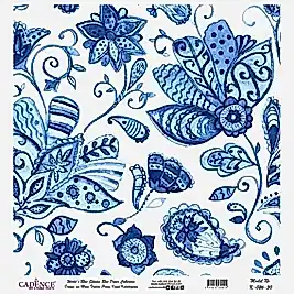 Model K026 Dünya'nın Mavi Tonları Pirinç Kağıt Dekopaj 90x92