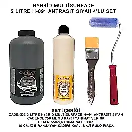 CADENCE 2 LİTRE HYBRİD H:91 ANTRASİT SİYAH + 750 ML YARIMAT VERNİK SET-10