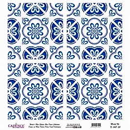 Model K048 Dünya'nın Mavi Tonları Pirinç Kağıt Dekopaj 60x62