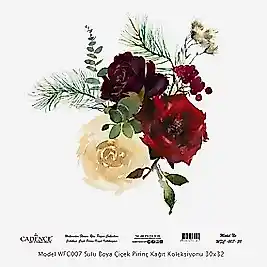 Model WFC007 Sulu Boya Çiçek Pirinç Kağıt Koleksiyonu 90x92