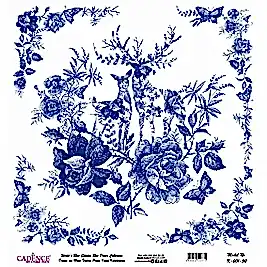 Model K001 Dünya'nın Mavi Tonları Pirinç Kağıt Dekopaj 30x32