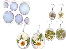 6'lı Yuvarlak Küpe Epoksi Reçine Kalıbı EPK414