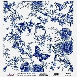 Model K009 Dünya'nın Mavi Tonları Pirinç Kağıt Dekopaj 90x92