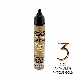 3D BONCUK BOYA-5150-ANTİK ALTIN