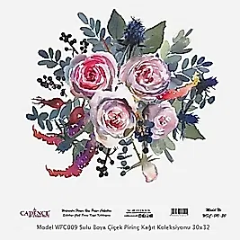 Model WFC010 Sulu Boya Çiçek Pirinç Kağıt Koleksiyonu 60x62