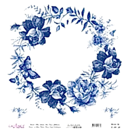 Model K011 Dünya'nın Mavi Tonları Pirinç Kağıt Dekopaj 90x92