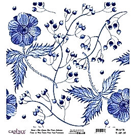Model K021 Dünya'nın Mavi Tonları Pirinç Kağıt Dekopaj 30x32