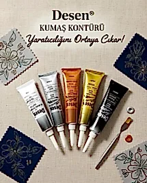 Desen Kumaş Kontür Gutta  20 ml 5'li Set