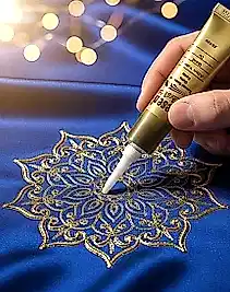 Desen Kumaş Kontür Gutta Altın Yaldız 20ml