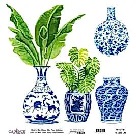 Model K053 Dünya'nın Mavi Tonları Pirinç Kağıt Dekopaj 30x32