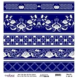 Model K050 Dünya'nın Mavi Tonları Pirinç Kağıt Dekopaj 90x92