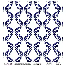 Model K038 Dünya'nın Mavi Tonları Pirinç Kağıt Dekopaj 30x32