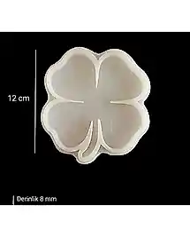 12cm - Yonca Model Bardak Altı Kalıbı - Kod: SN1244