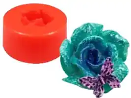 Kelebekli Gül Silikon Mum Kalıbı M-93